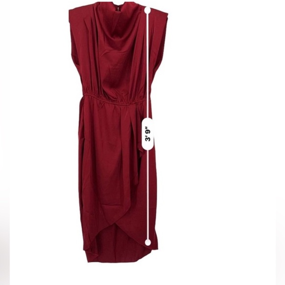 Entro Red Drape Dress - Picture 5 of 6